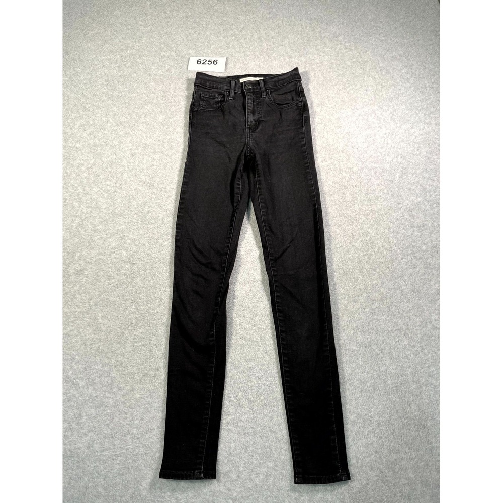 Levi's Mile High Super Skinny Jeans Womens 24x30 Black Denim Cotton Dark Wash